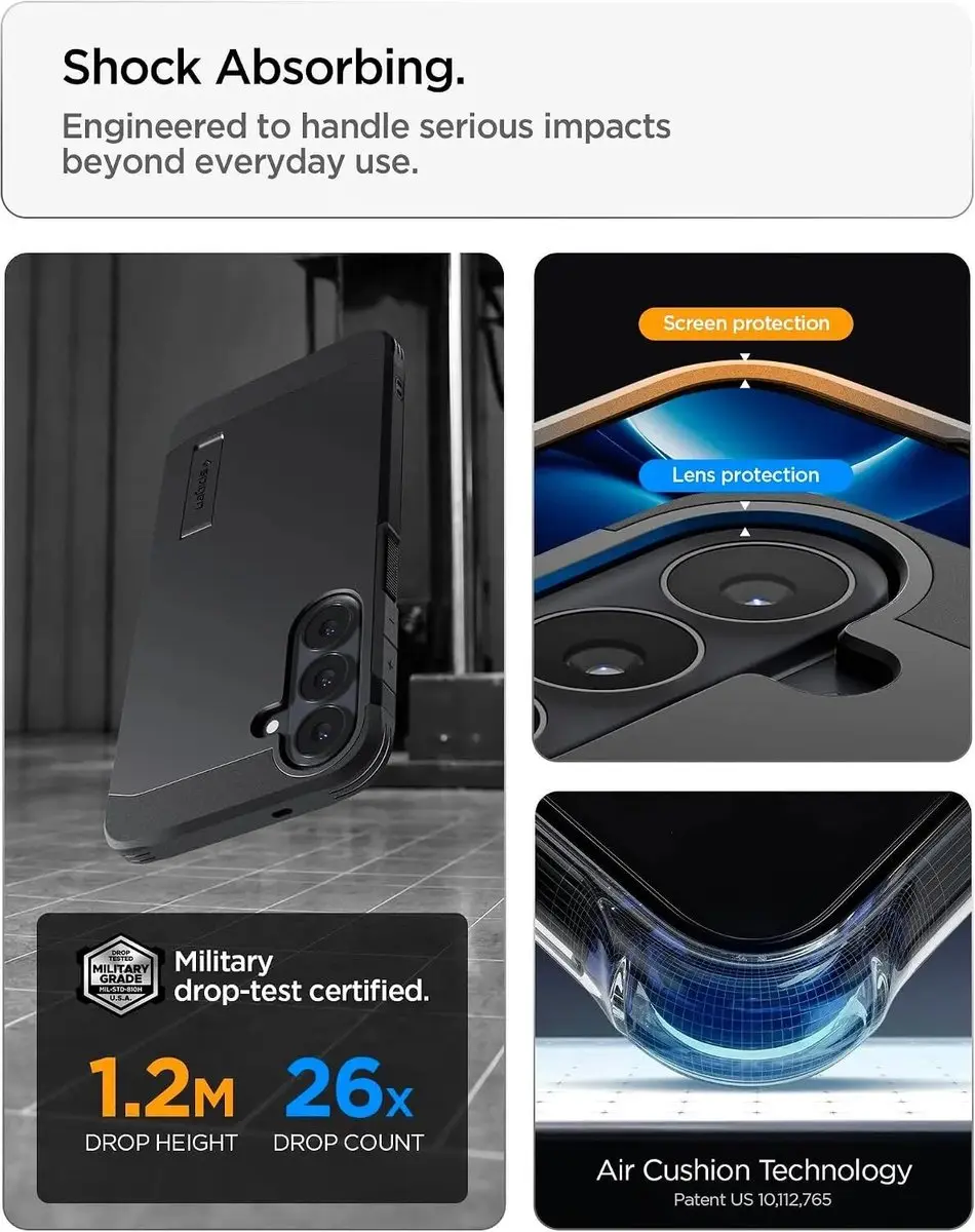 Spigen Tough Armor ACS11634 Hoesje - Samsung Galaxy S26 FE - Zwart - afbeelding 6 van 6