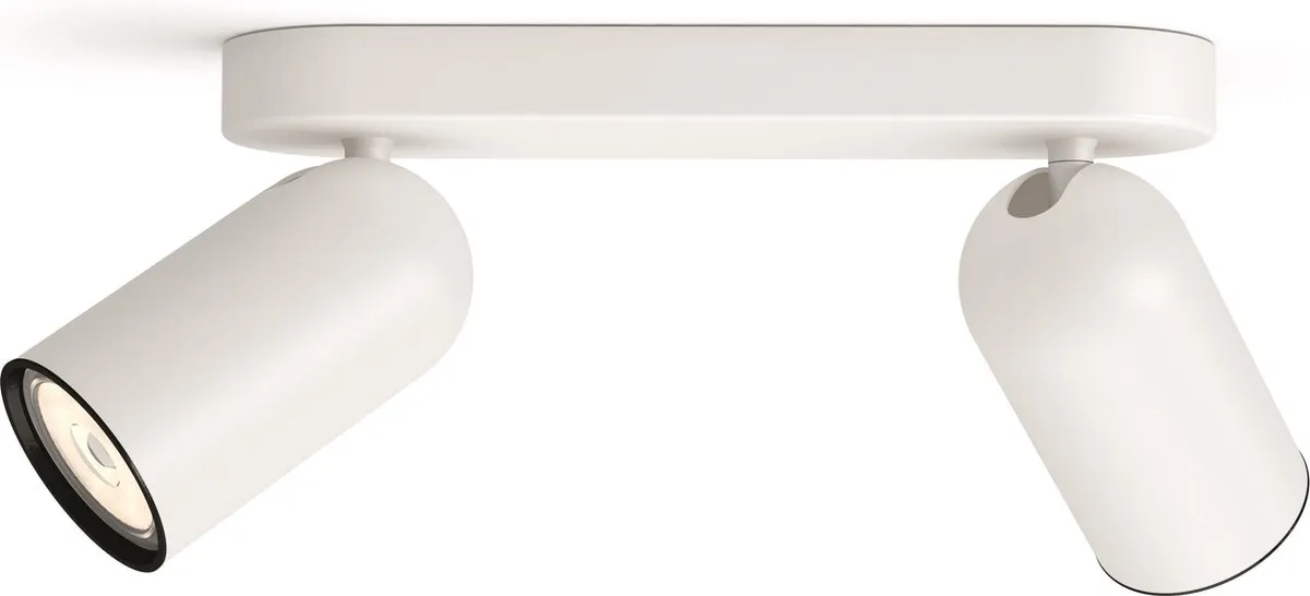 Philips Pongee Opbouwspot 2x GU10 Warmwit - Wit