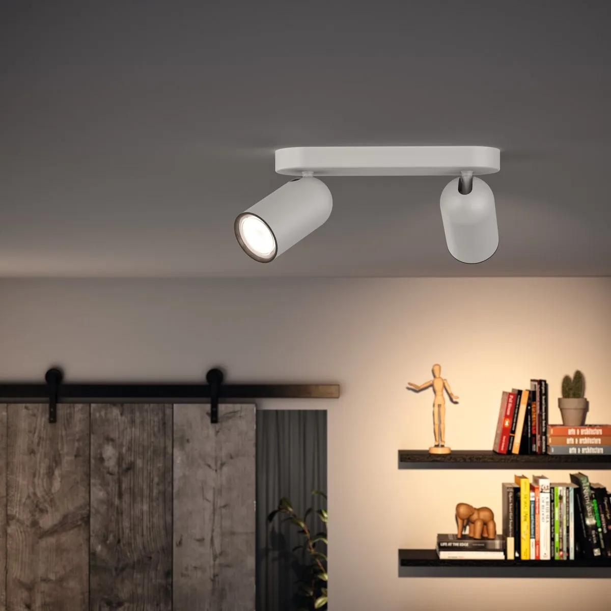 Philips Pongee Opbouwspot 2x GU10 Warmwit - Wit