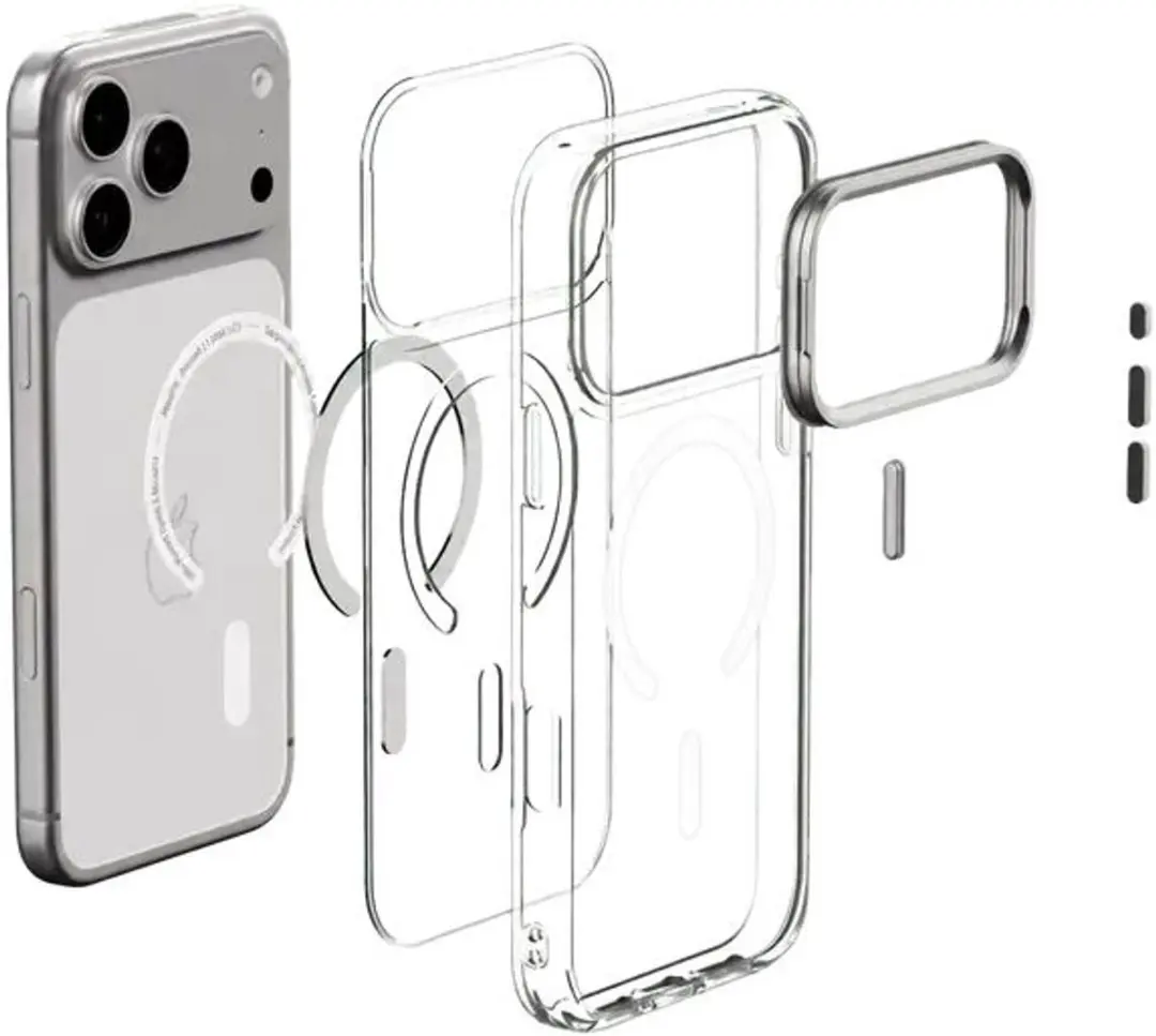 Spigen Ultra Hybrid Optik S ACS11908 Hoesje - iPhone 17/18 Pro Max - MagSafe - Zilver - afbeelding 5 van 6