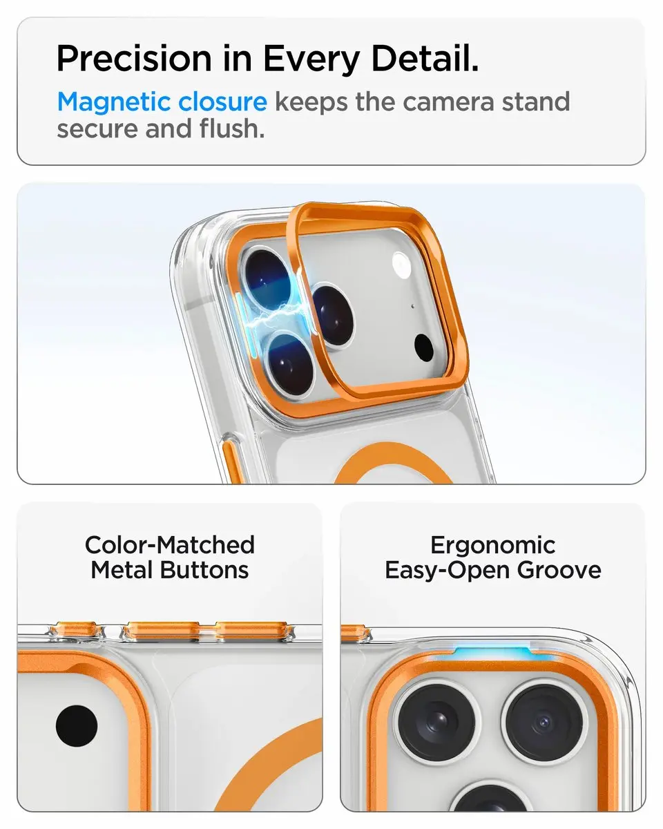 Spigen Ultra Hybrid Optik S ACS11910 iPhone Hoesje - MagSafe - Oranje - afbeelding 3 van 6