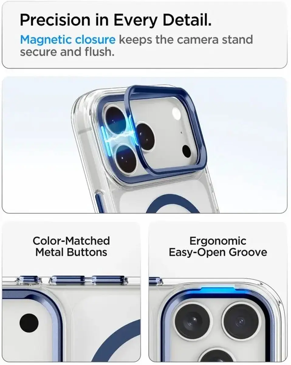 Spigen Ultra Hybrid Optik S ACS11922 iPhone Hoesje - MagSafe Blauw - afbeelding 5 van 6