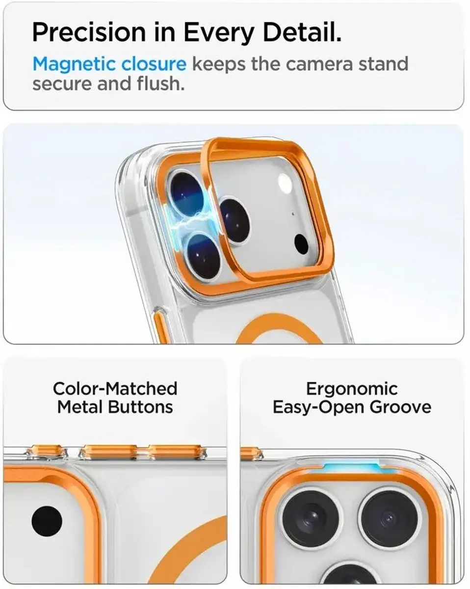 Spigen Ultra Hybrid Optik S ACS11923 Hoesje - iPhone 17/18 Pro - Oranje - afbeelding 5 van 6