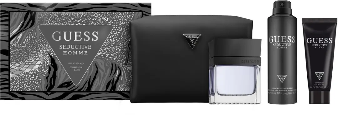 GUESS GIFTSET SEDUCTIVE FOR MEN 100ML EDT-100ML SG-170G BS + POUCH