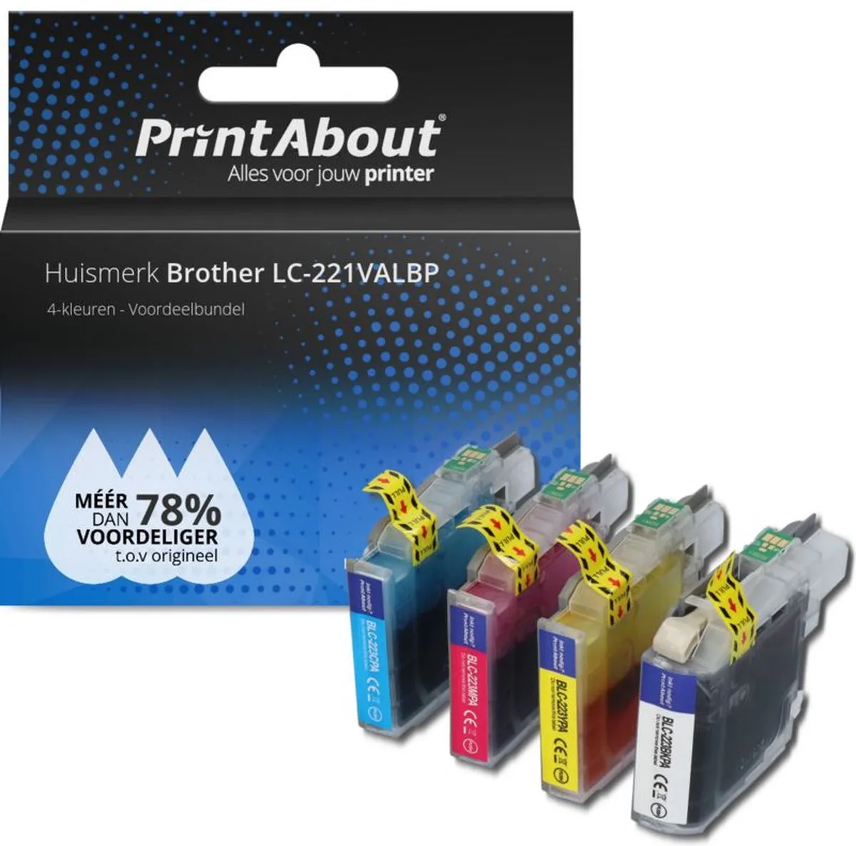 PrintAbout Brother LC-221VALBP Inktcartridge 4-kleuren