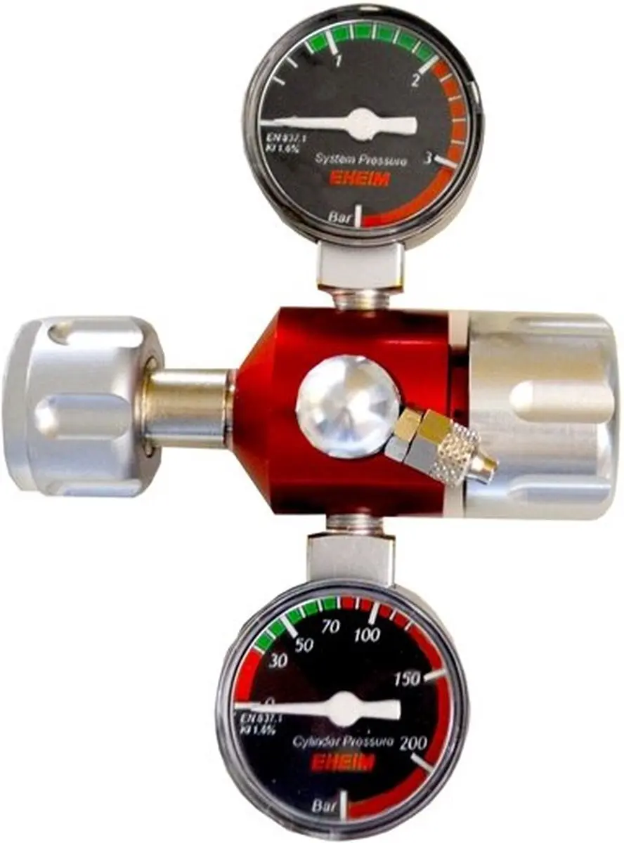 Eheim CO2-drukverminderaar met manometer - Zilver/Rood