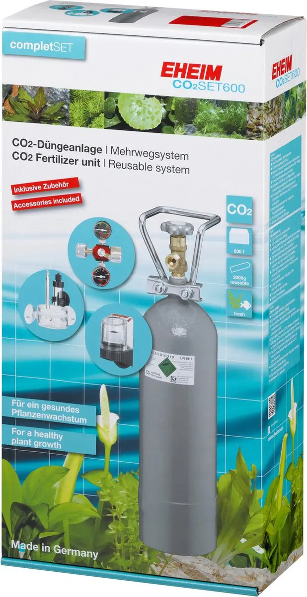 Eheim CO2 600 Hervulbare Fles met Drukregelaar