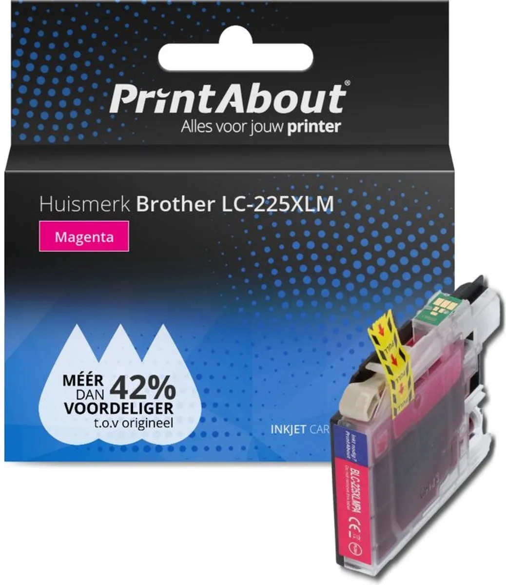PrintAbout LC-225XLM Inktcartridge - Magenta - 1500 pagina's