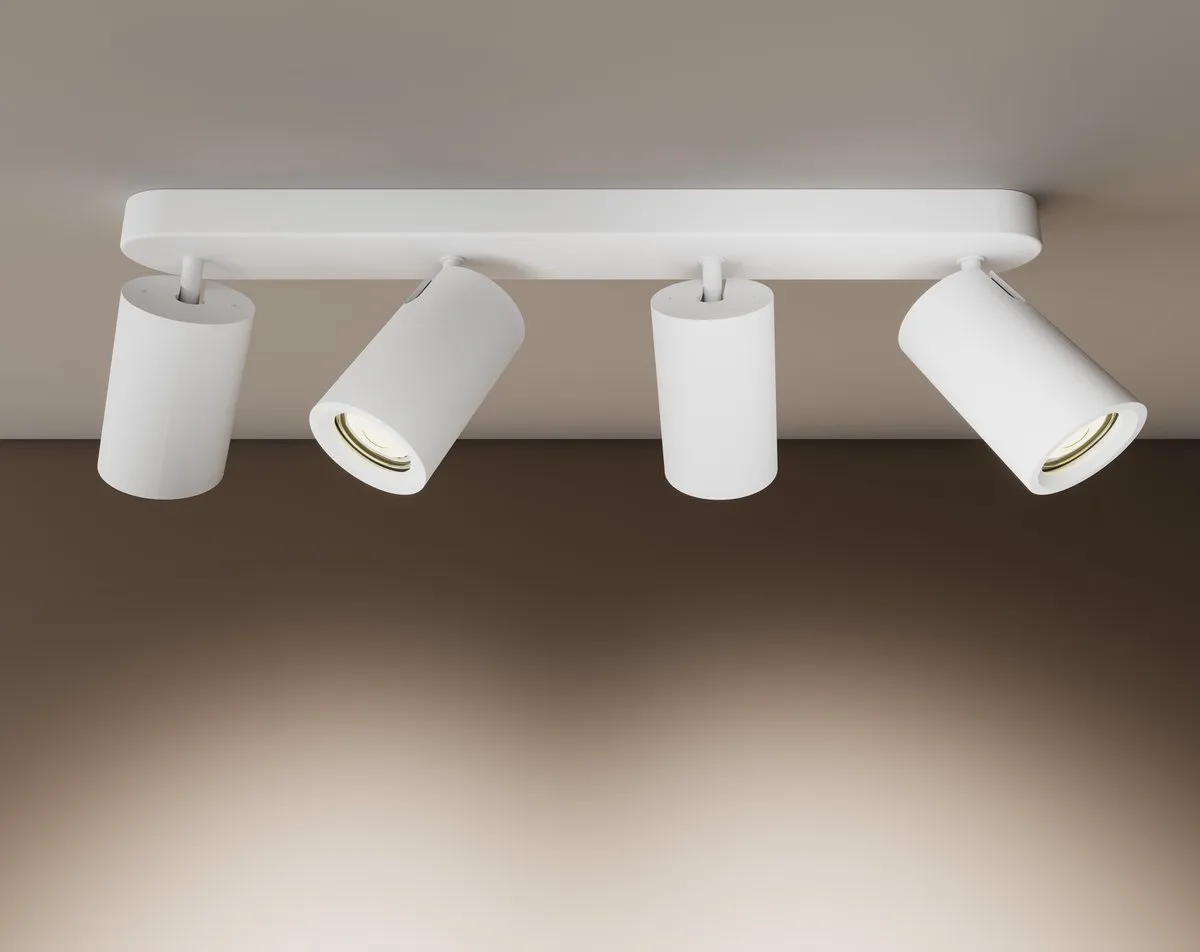LEDVION LED Plafondspot 4x 5W 6500K GU10 - Wit