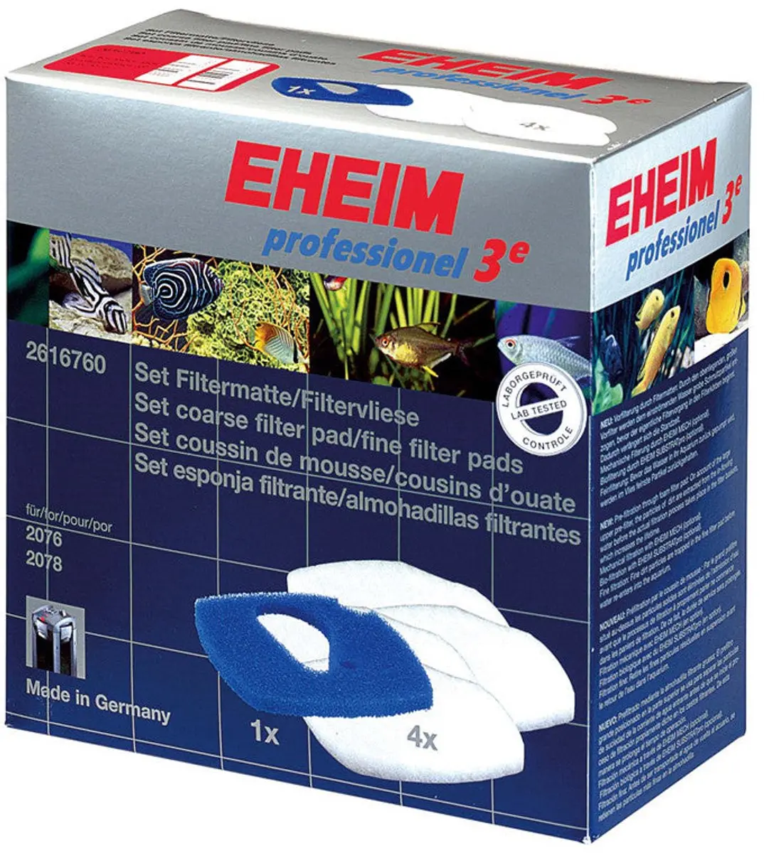 Eheim Filtermat/Vlies 2616760 - 5 Stuks (1x Blauw + 4x Wit) - Professionel 3e