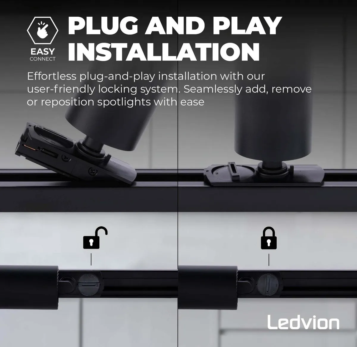 Ledvion Smart LED Railverlichting 1M - 2x RGBW Railspots 4.9W - Zwart - afbeelding 6 van 6