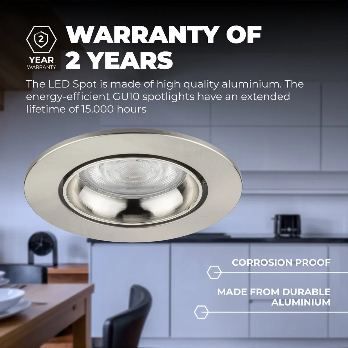 Ledvion 6X LED Inbouwspot Rio RVS - 6 Stuks - 3W - 6500K