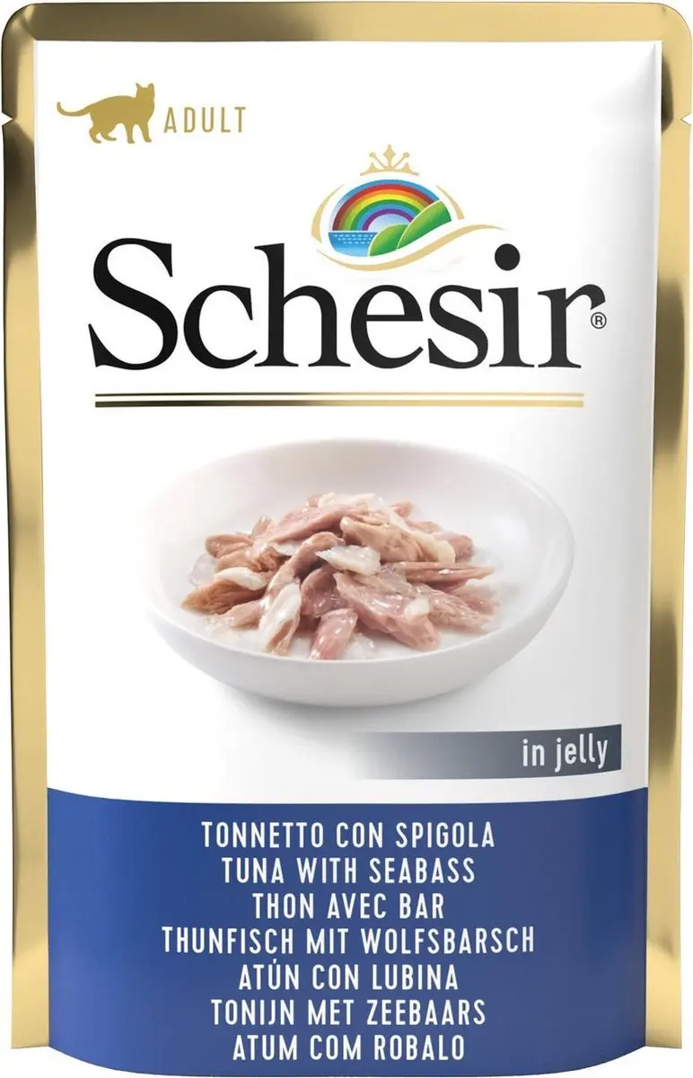 Schesir Volwassen Kat Voer Tonijn & Zeebaars 24x85g