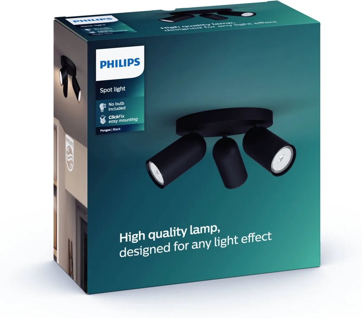 Philips Pongee Opbouwspot 3-lichts - Zwart