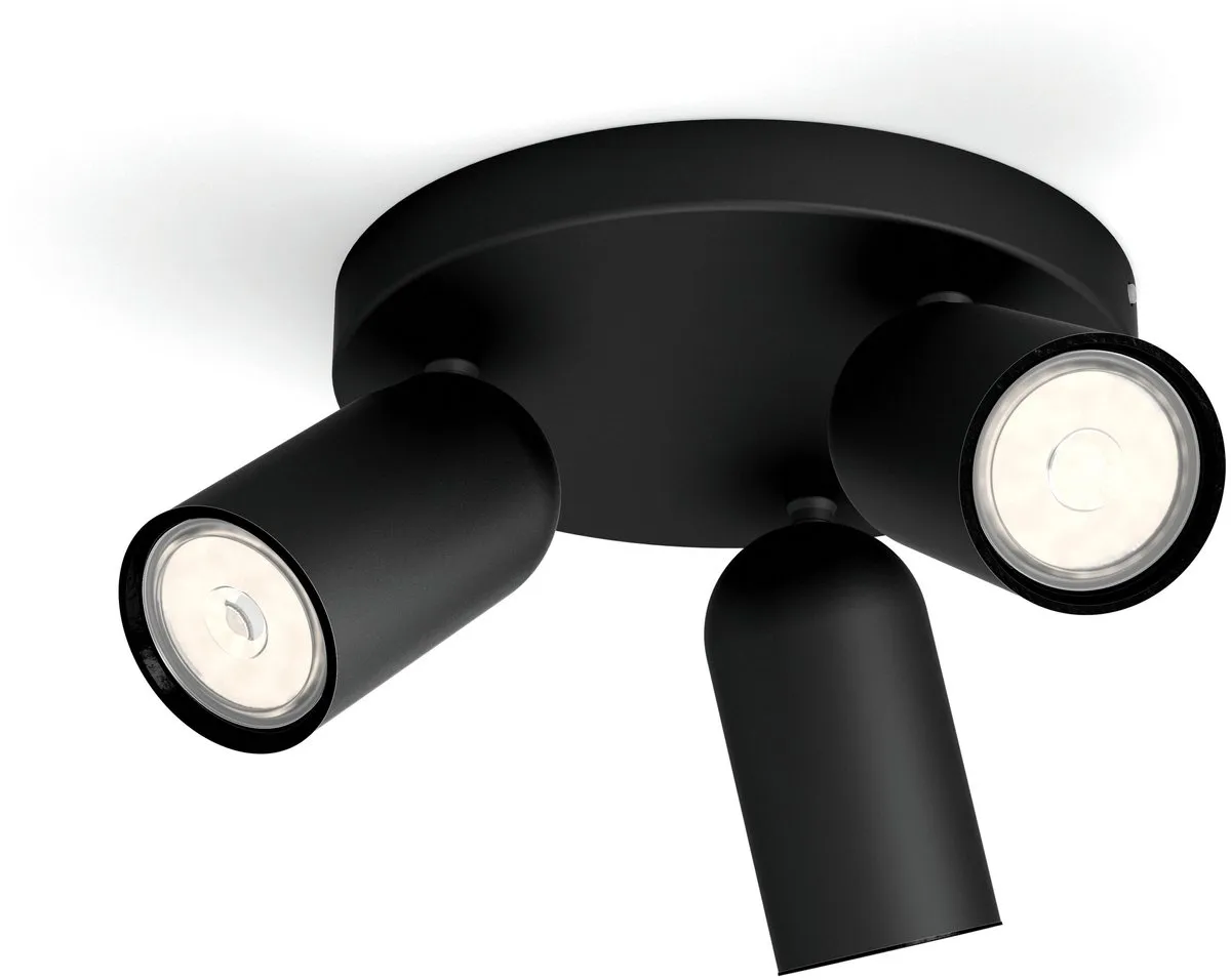Philips Pongee Opbouwspot 3-lichts - Zwart