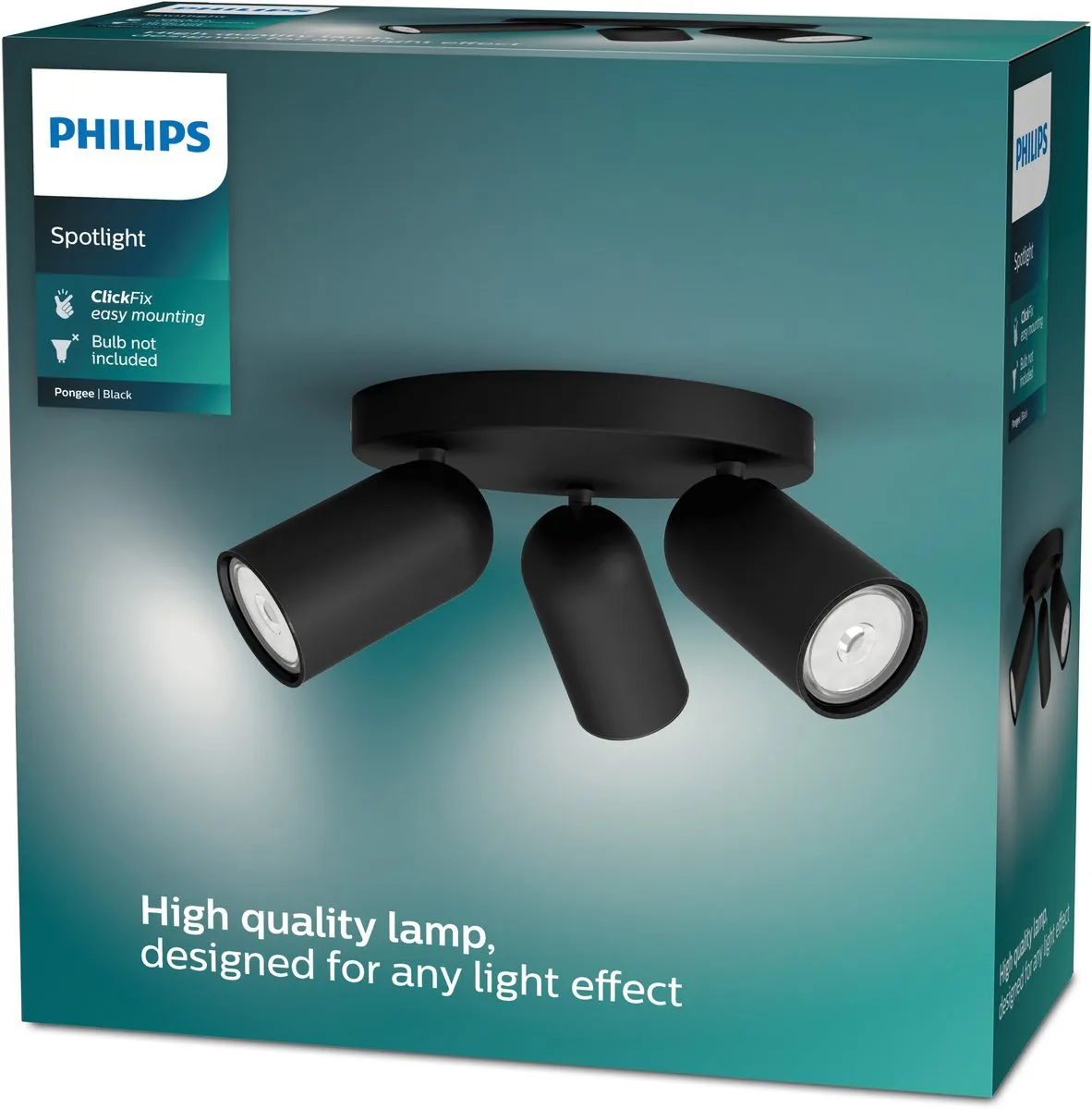 Philips Pongee Opbouwspot 3-lichts - Zwart