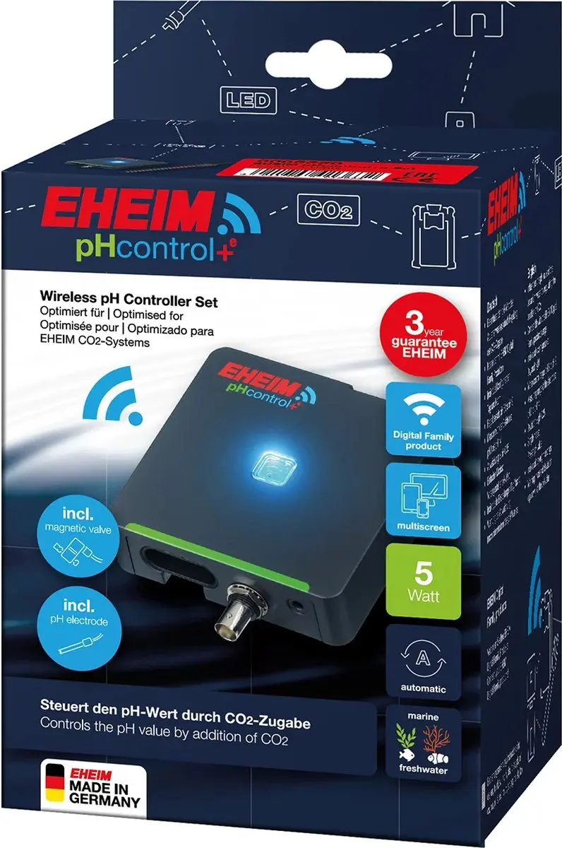 Eheim pHcontrol+e Set - pH-meter met CO₂-magneetventiel - Zwart