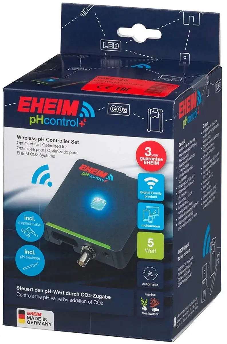Eheim pHcontrol+e Set - pH-meter met CO₂-magneetventiel - Zwart
