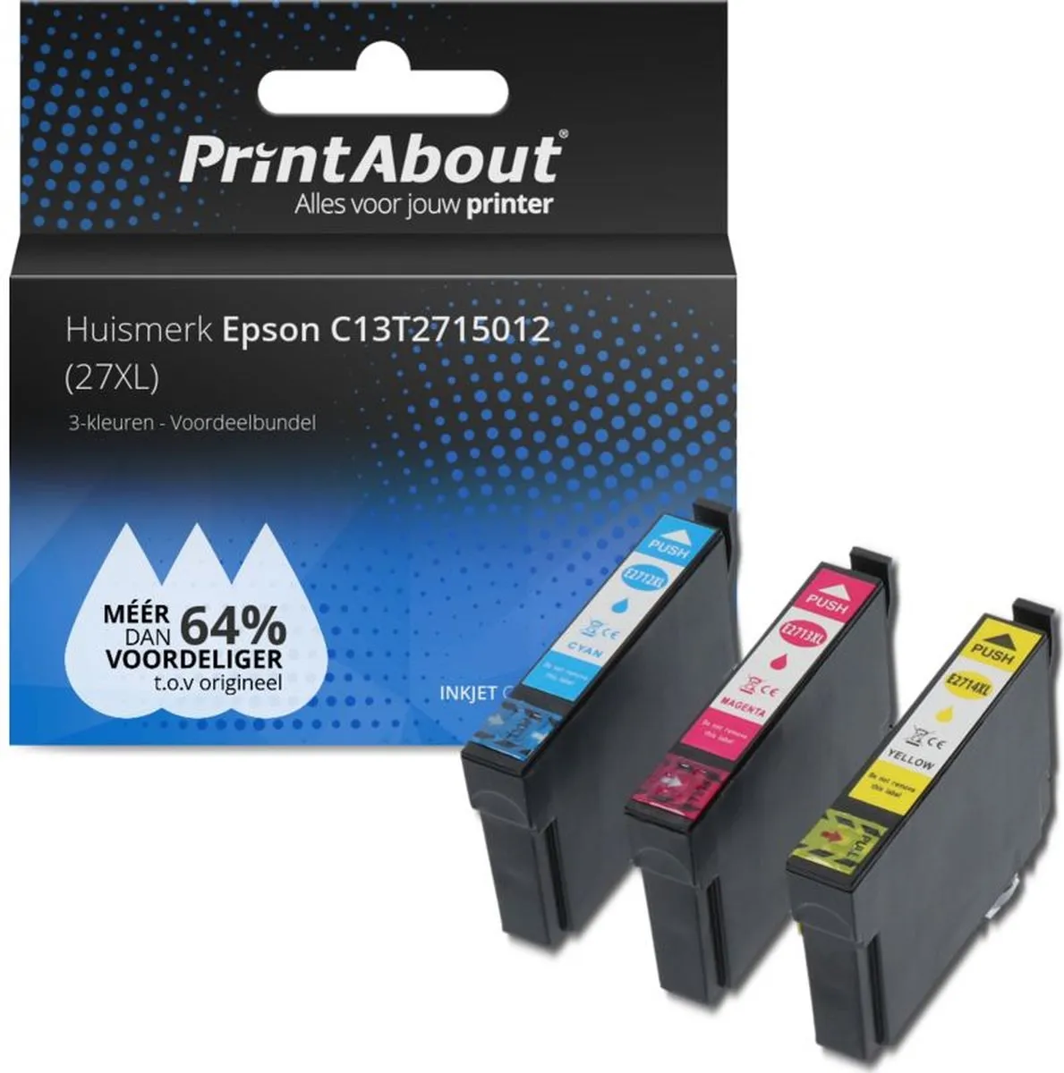 PrintAbout C13T2715012-PA2 Inktcartridge 3-kleuren