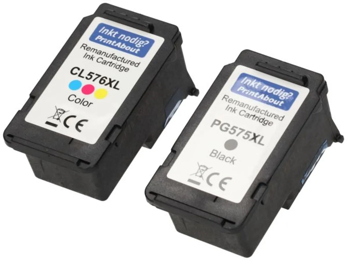PrintAbout PG-575 + CL-576 Inktcartridge - Zwart + 3 Kleuren - 20 Stuks