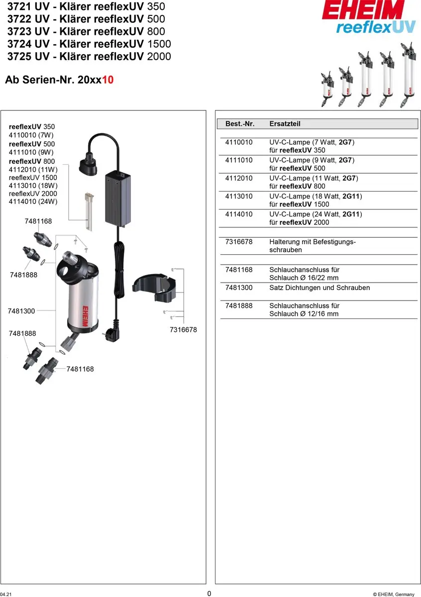 Eheim Reeflex UV 300 Aquariumverlichting - 9W
