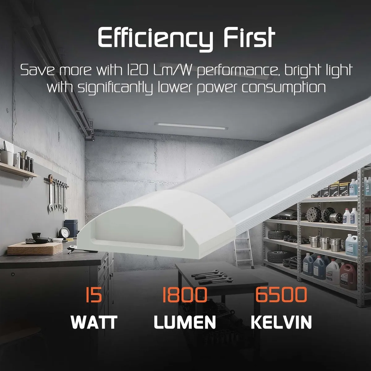 LEDVION 2x LED Armatuur 60cm 15W 6500K - Wit
