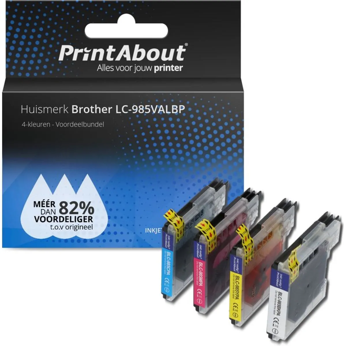 PrintAbout LC-985VALBP-PA2 Inktcartridge - 4 Kleuren - 2.900 pagina's