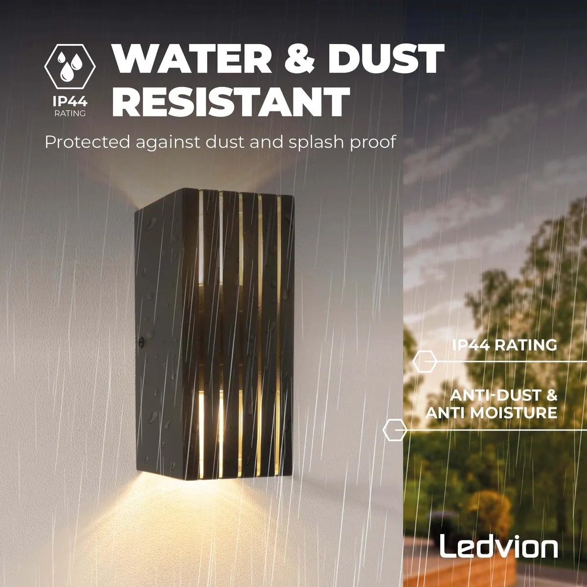 LEDVION LED Wandlamp 2x G9 IP44 - Zwart