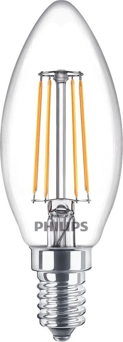 Philips LED Kaarslamp E14 Warmwit 4,3W - 3 Stuks
