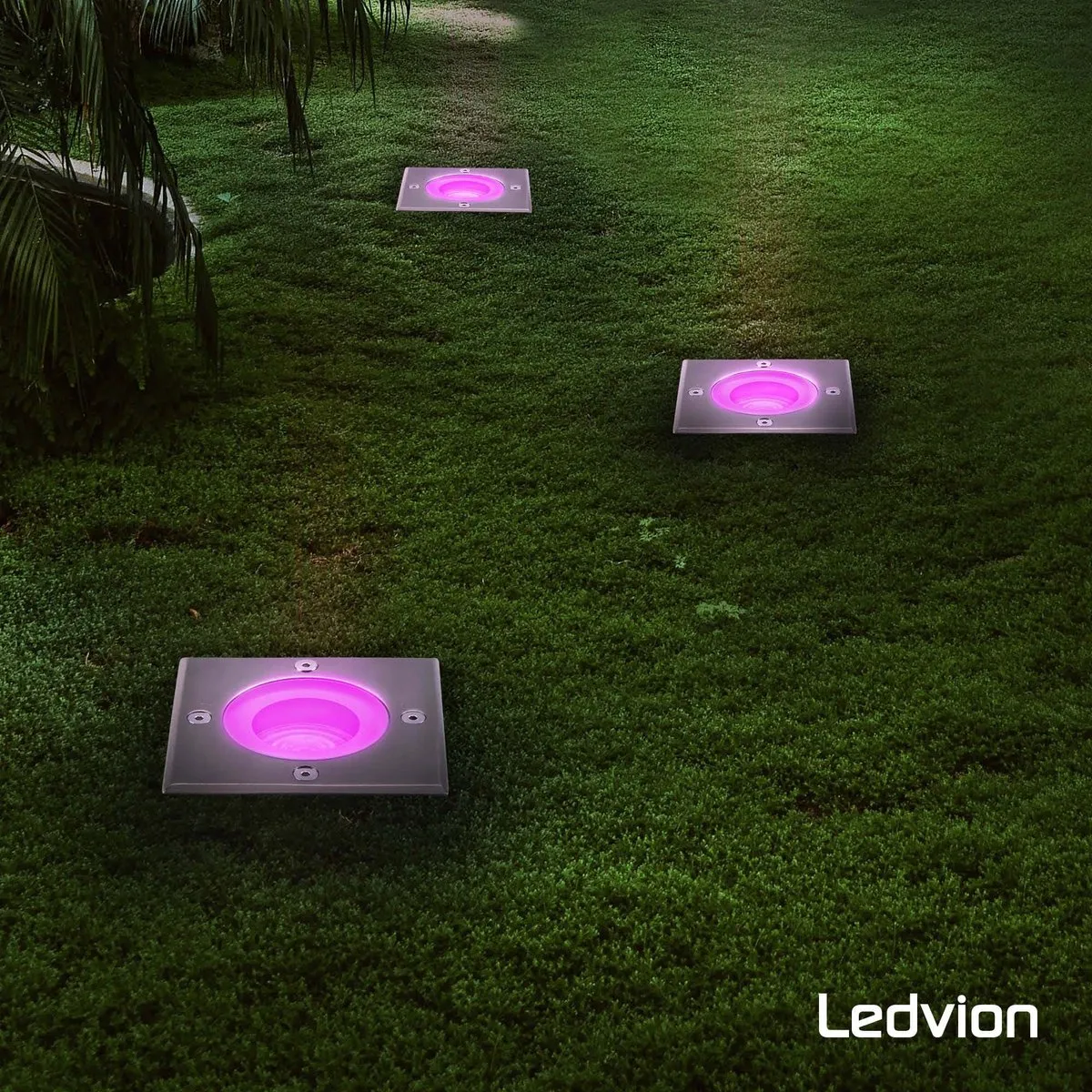 Ledvion SMART LED Grondspot IP67 1m - 9 Lichtpunten - Geborsteld RVS