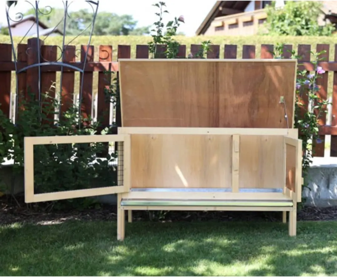 Kerbl Fred Konijnenhok 100x45x62cm - Bruin - afbeelding 2 van 6