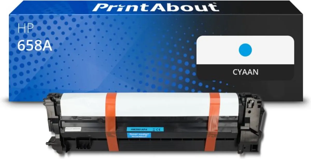 PrintAbout Huismerk HP 658A W2001A Toner Cyaan