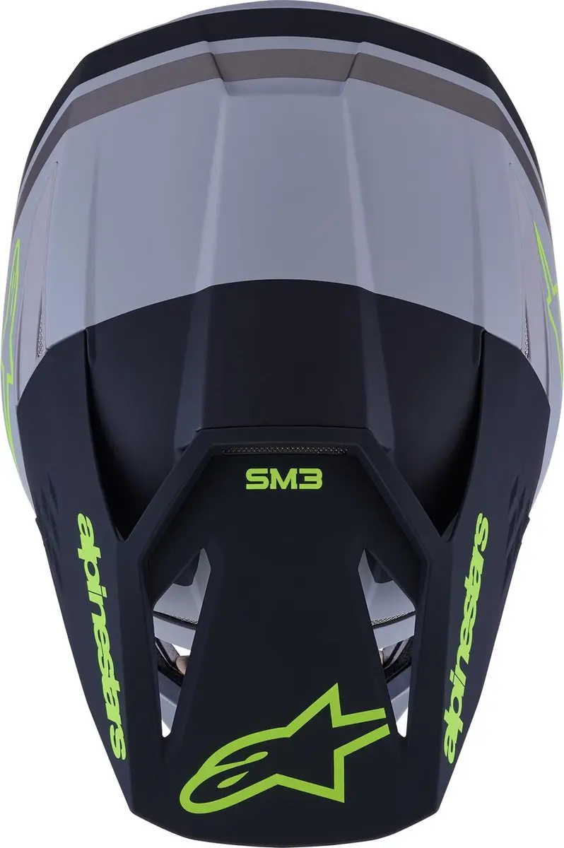 Alpinestars S-M3 Radium Crosshelm - L - Grijs/Geel - afbeelding 4 van 6