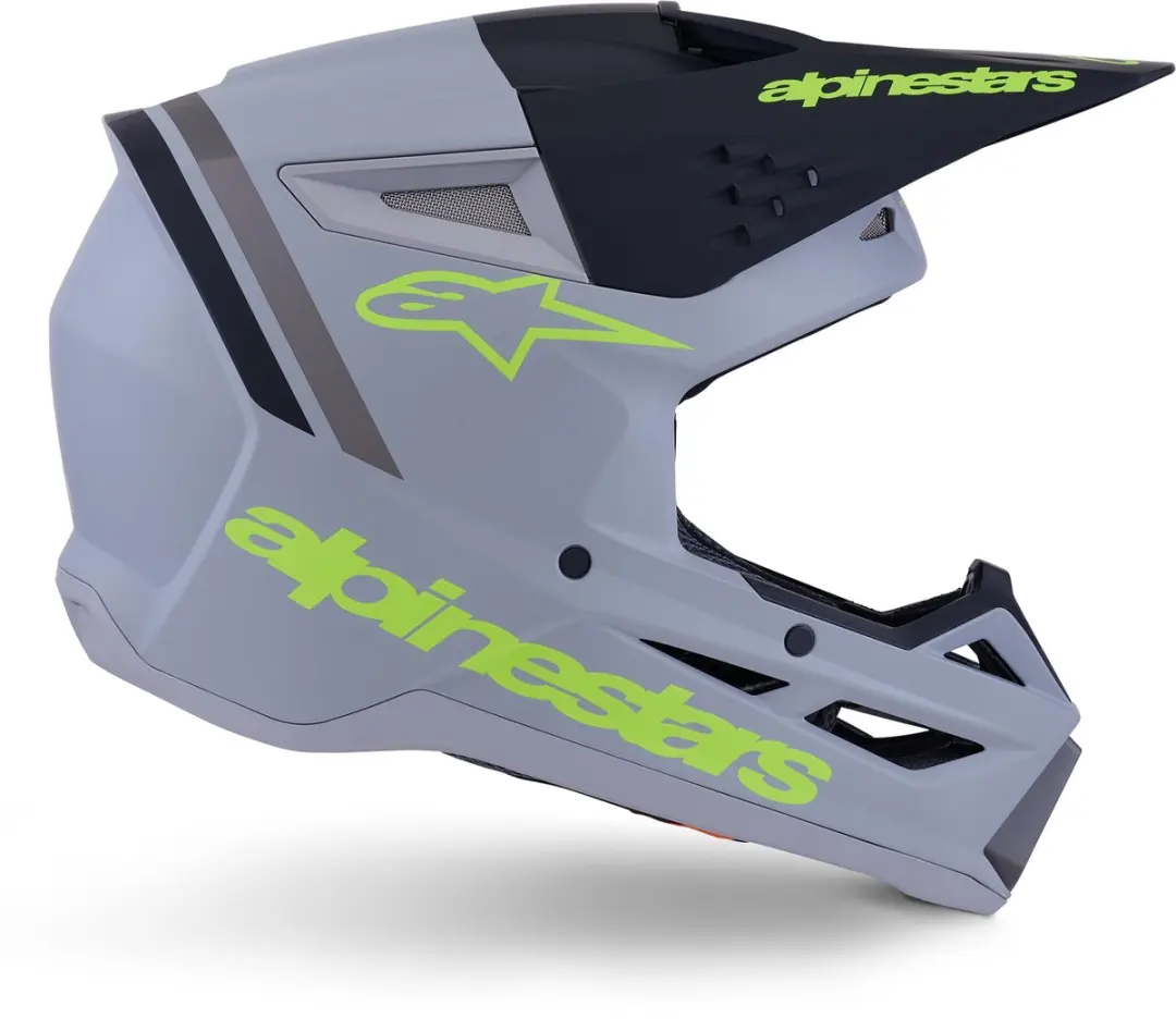 Alpinestars S-M3 Radium Crosshelm - L - Grijs/Geel - afbeelding 5 van 6