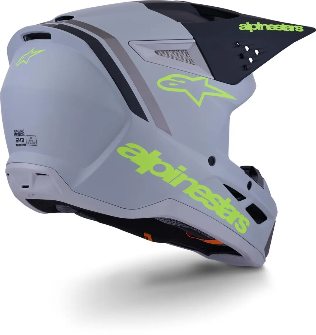 Alpinestars S-M3 Radium Crosshelm - L - Grijs/Geel - afbeelding 2 van 6