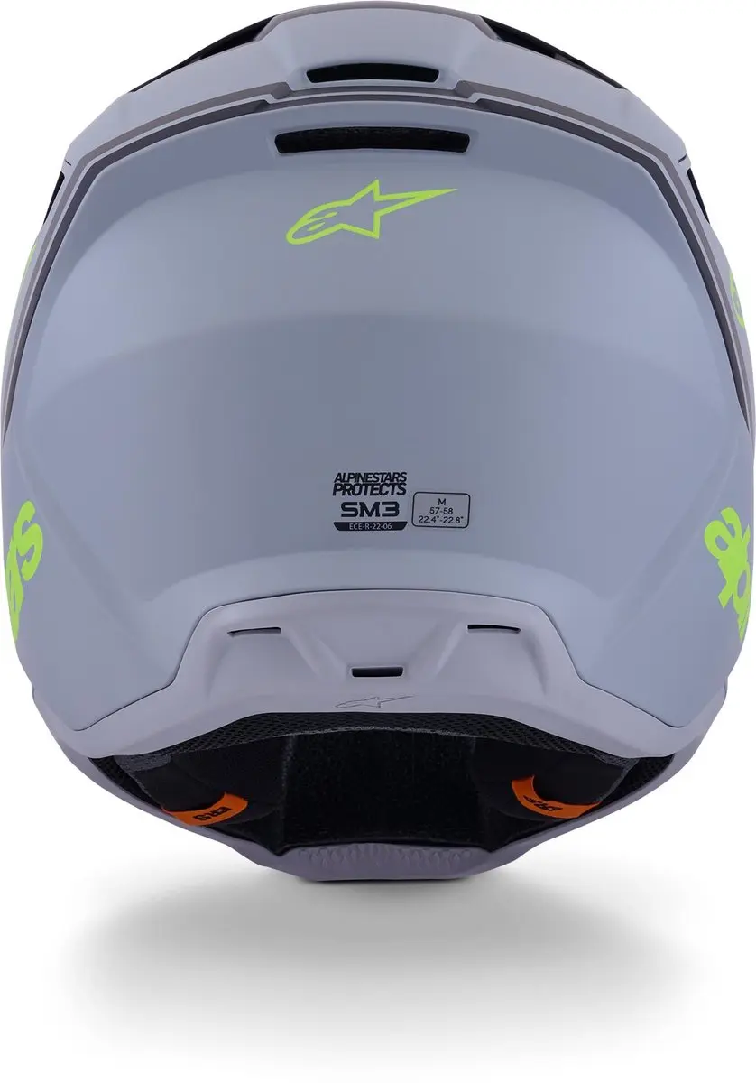 Alpinestars S-M3 Radium Crosshelm - L - Grijs/Geel - afbeelding 6 van 6