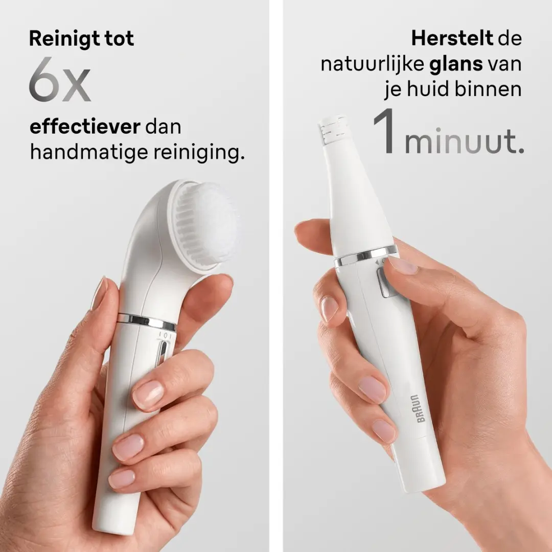 Braun FaceSpa 810 Gezichtsepilator & Reinigingssysteem - Wit/Zilver - afbeelding 3 van 6