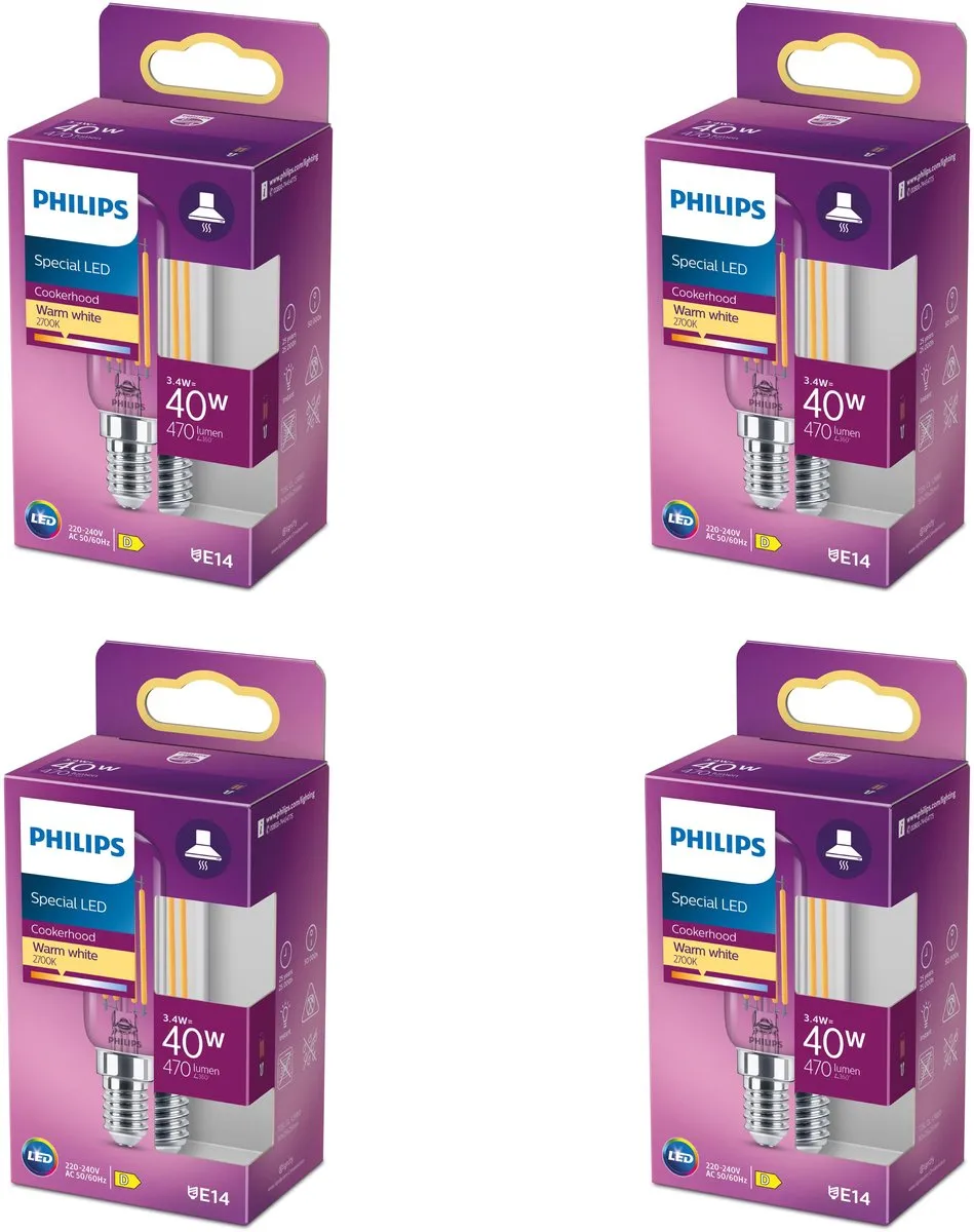 Philips LED E14 Afzuigkaplamp 3.4W Warmwit
