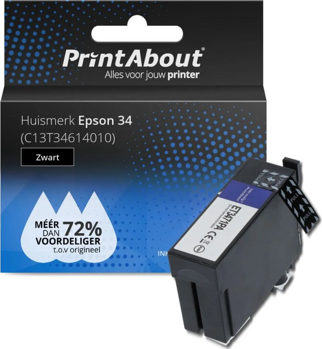 PrintAbout Inktcartridge C13T34614010 Zwart - 2250 pagina's
