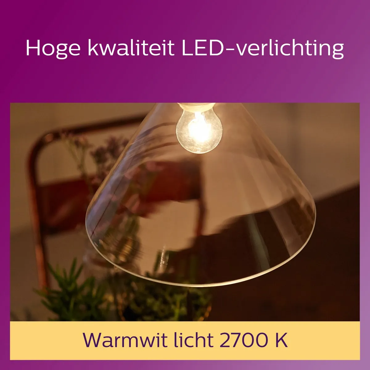 Philips LED Lamp Transparant 8.5W E27 - Warmwit
