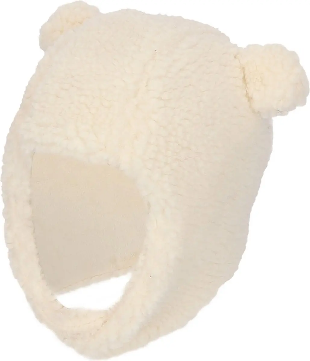 Sarlini - Baby Winterset - Handschoenen/Sjaal/Muts - Teddy Wol - 6-12 Maanden - Offwhite