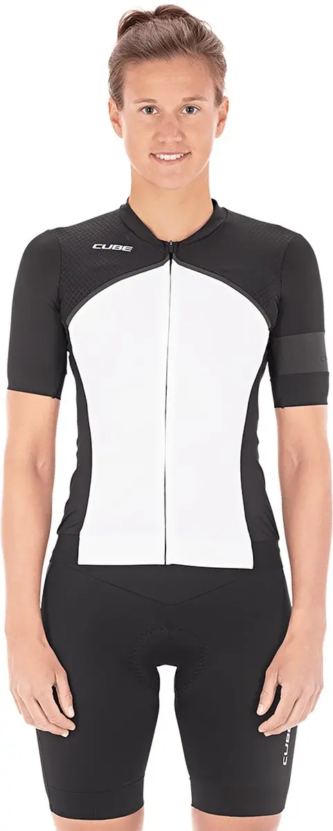 CUBE Fietsshirt BLACKLINE WS JERSEY S/S WHITE/BLACK XXXL