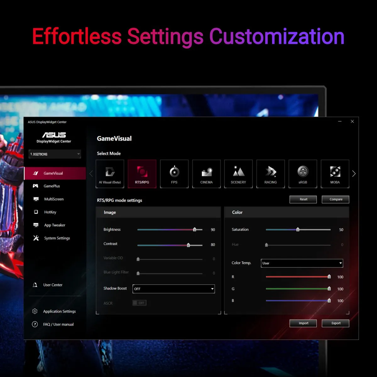 ASUS ROG Strix XG279CNS Gaming Monitor 27" - 380Hz - 0.3ms - afbeelding 6 van 6