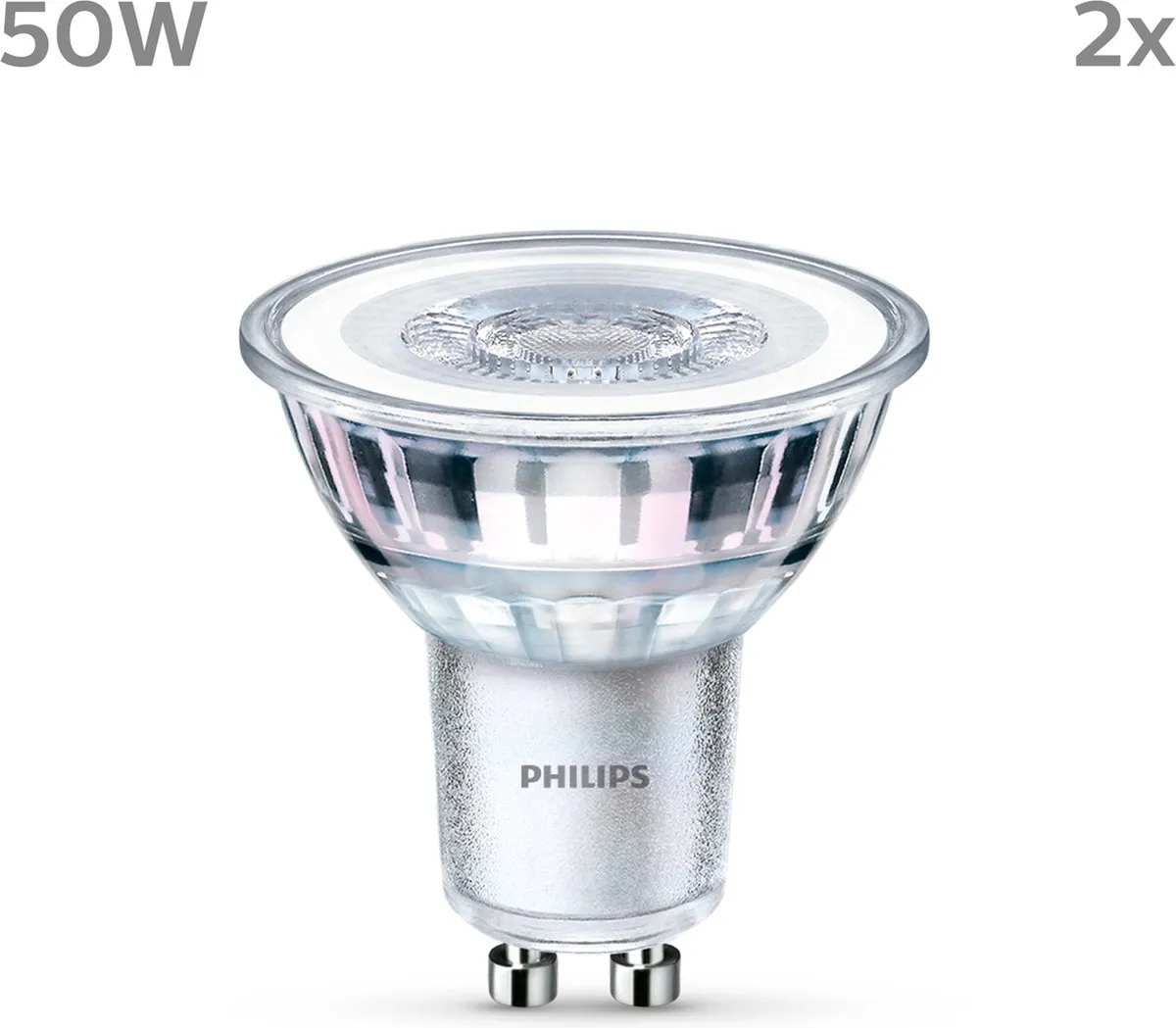 Philips LED Spot GU10 4.6W Koelwit - 2 Stuks