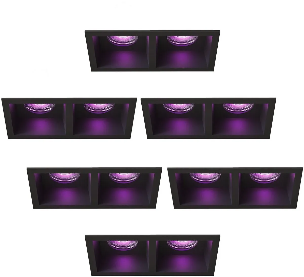 LEDVION Smart Inbouwspot 6x RGBW GU10 4.9W