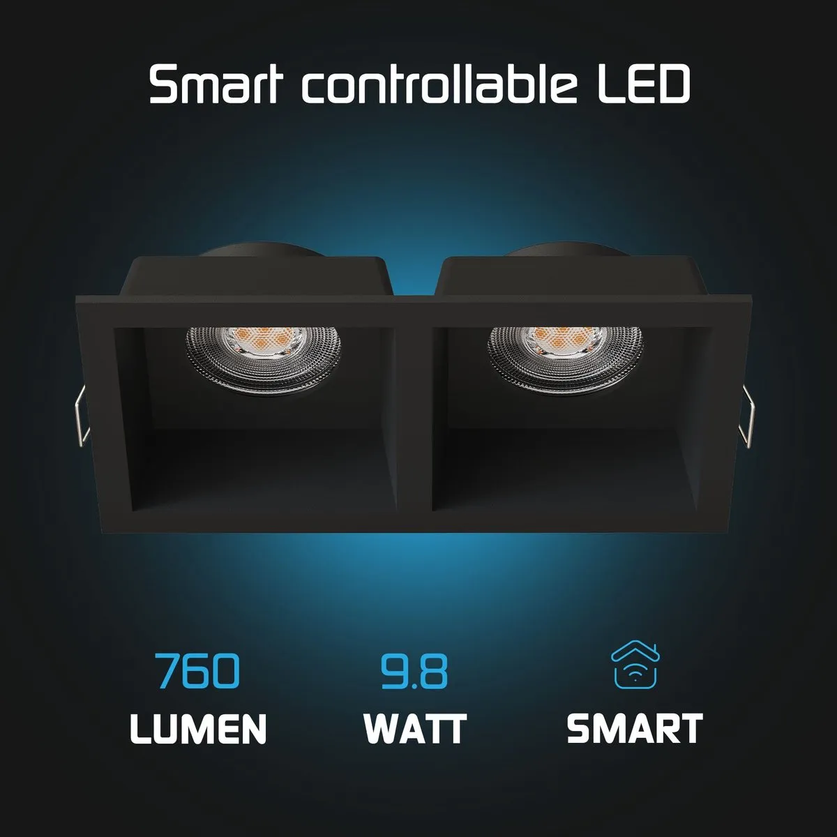 LEDVION Smart Inbouwspot 6x RGBW GU10 4.9W - Zwart
