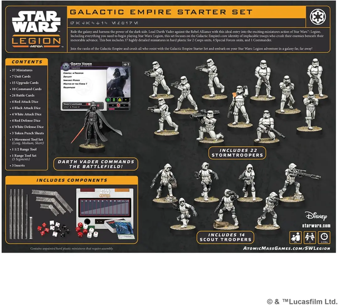 Atomic Mass Games Star Wars Legion Galactic Empire Starter Set AMSWQ02