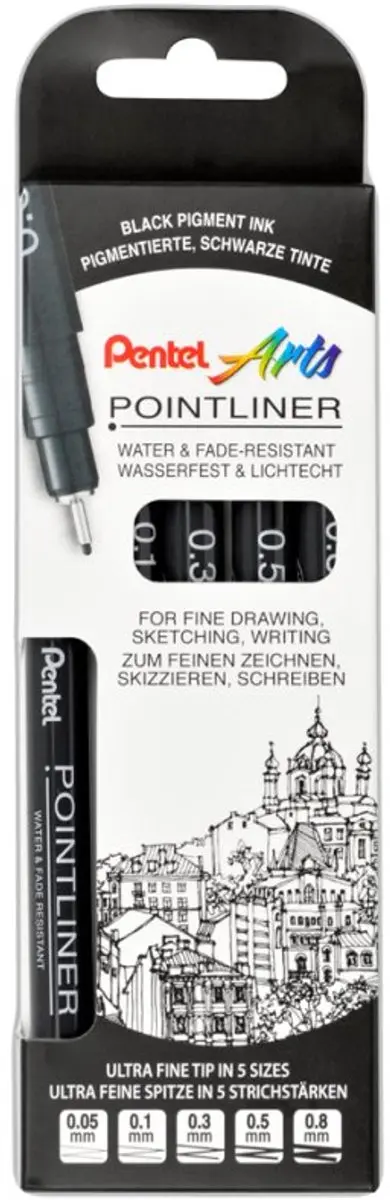 Pentel Pointliner Fineliners 0,03-3,0mm