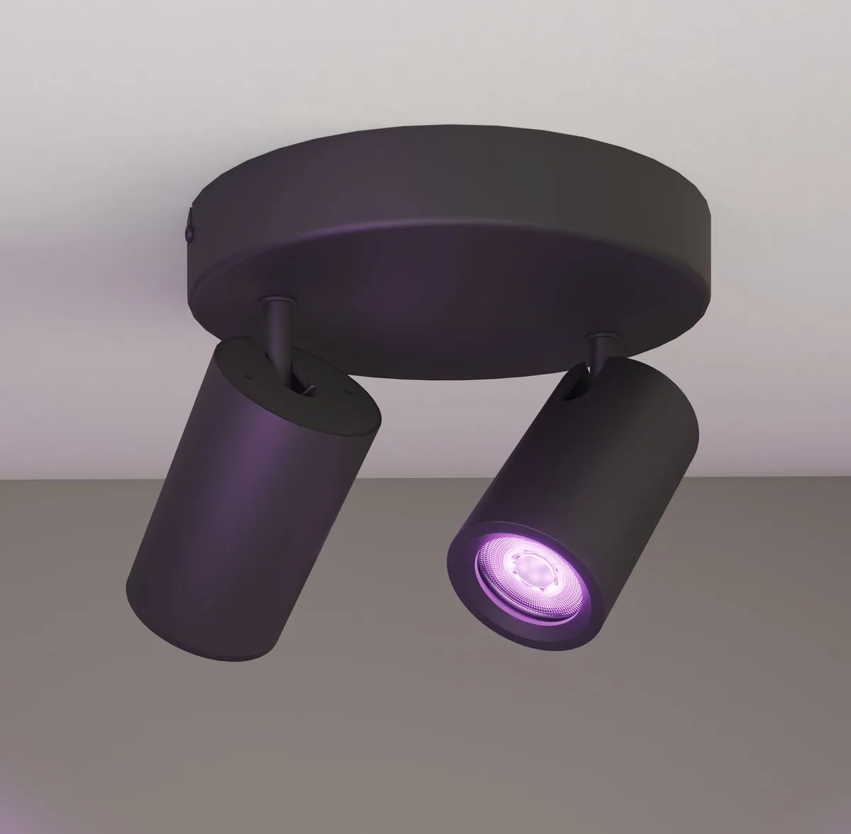 LEDVION SMART LED Plafondspot 2-lichts RGB+CCT 4.9W - Zwart