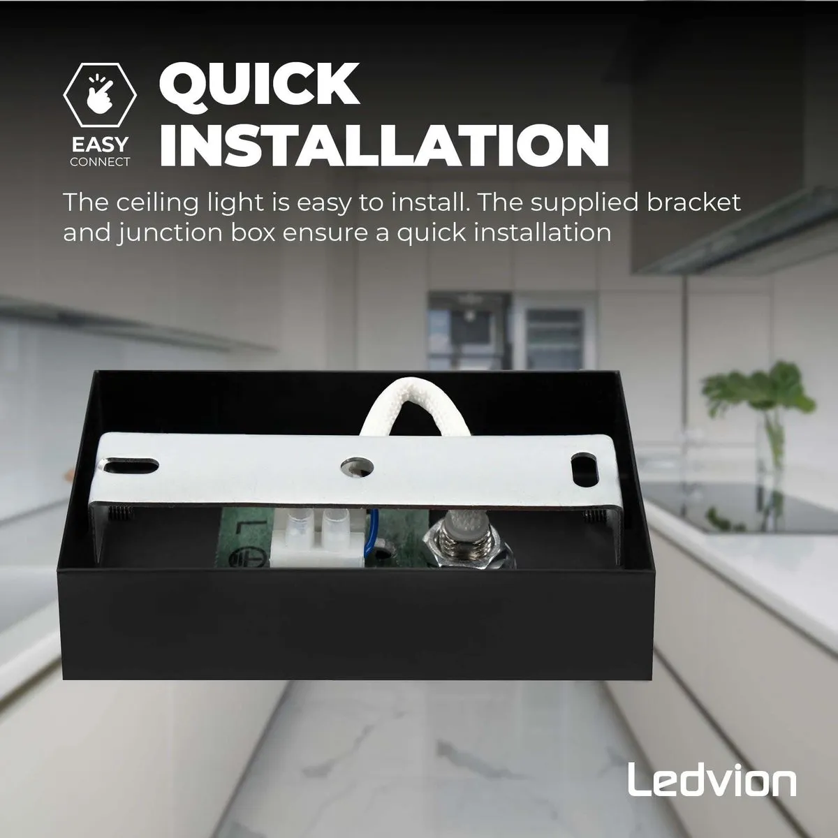 LEDVION LED Plafondspot 5W 4000K GU10 - Zwart - afbeelding 6 van 6
